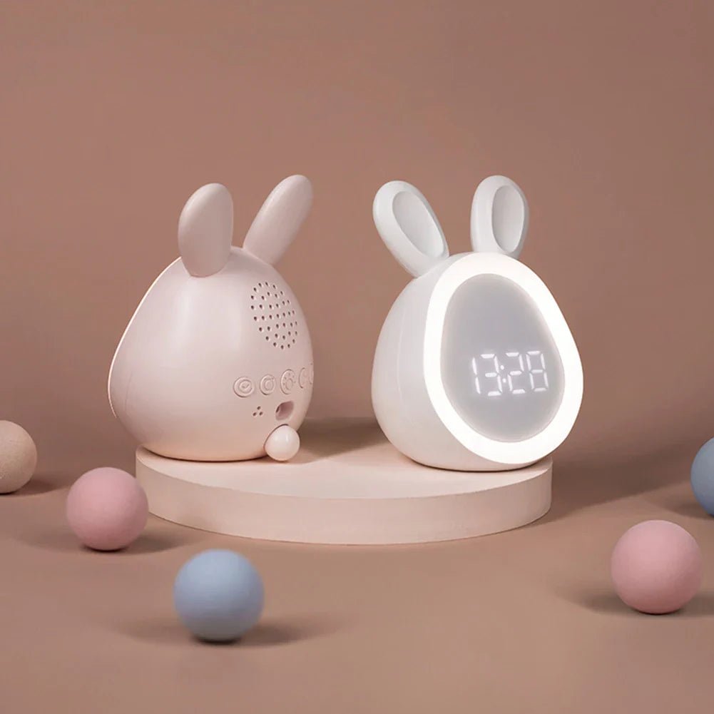 Rabbit-Shaped Kids' Alarm Clock with Dimmable LED Night Light, view 4