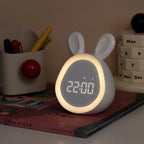 Rabbit-Shaped Kids' Alarm Clock with Dimmable LED Night Light, view 5