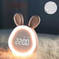 Rabbit-Shaped Kids' Alarm Clock with Dimmable LED Night Light
