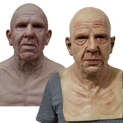 Realistic Old Man Latex Halloween Mask for Adults, Head Circumference <62 cm, view 11