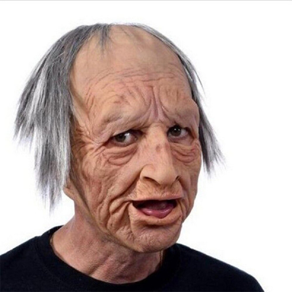 Realistic Old Man Latex Halloween Mask for Adults, Head Circumference <62 cm, view 17