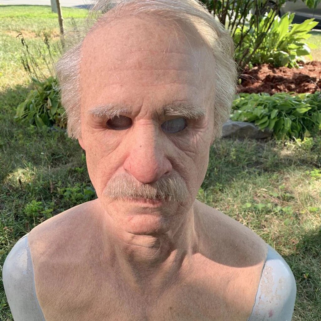 Realistic Old Man Latex Halloween Mask for Adults, Head Circumference <62 cm, view 2