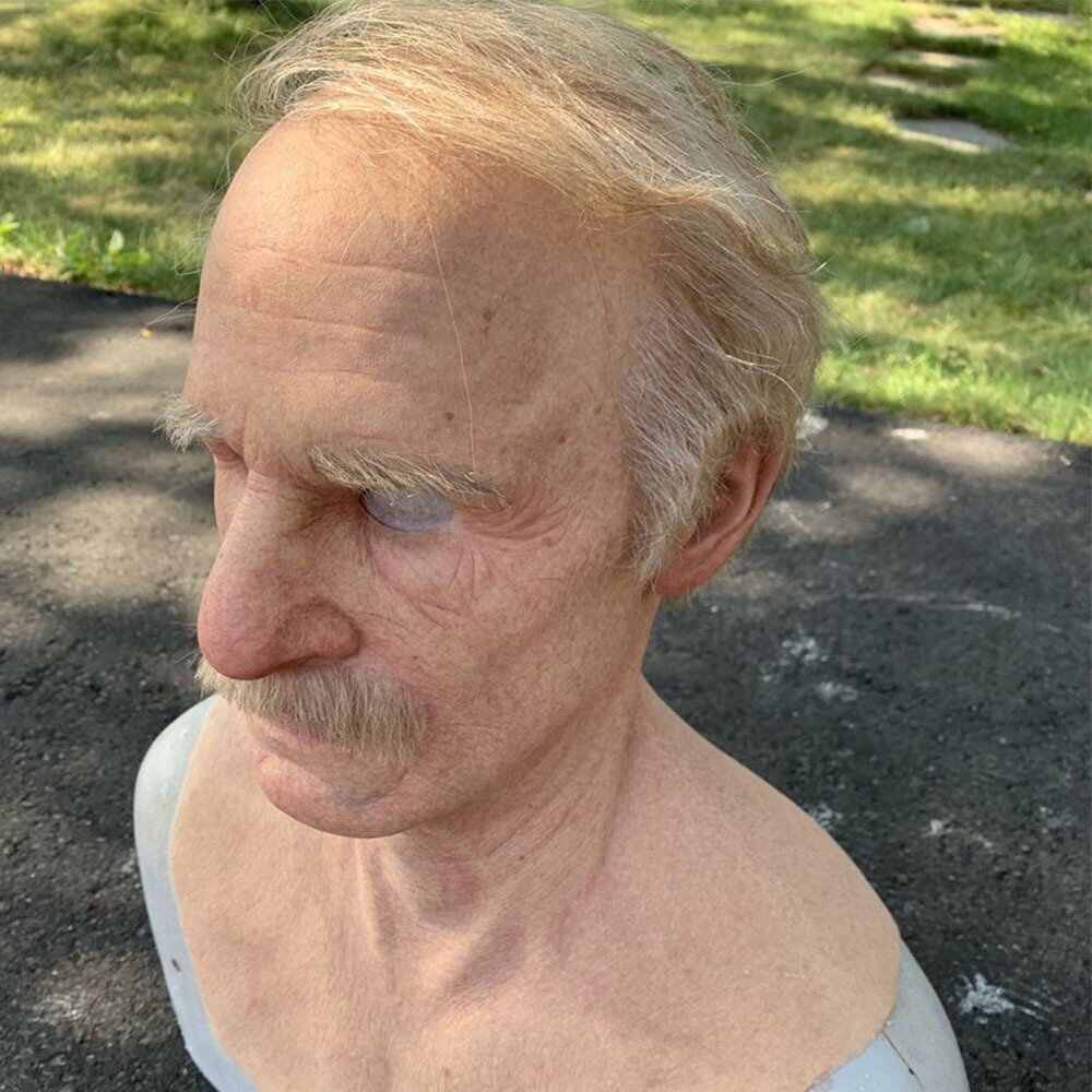 Realistic Old Man Latex Halloween Mask for Adults, Head Circumference <62 cm, view 4