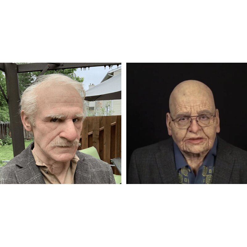 Realistic Old Man Latex Halloween Mask for Adults, Head Circumference <62 cm, view 6