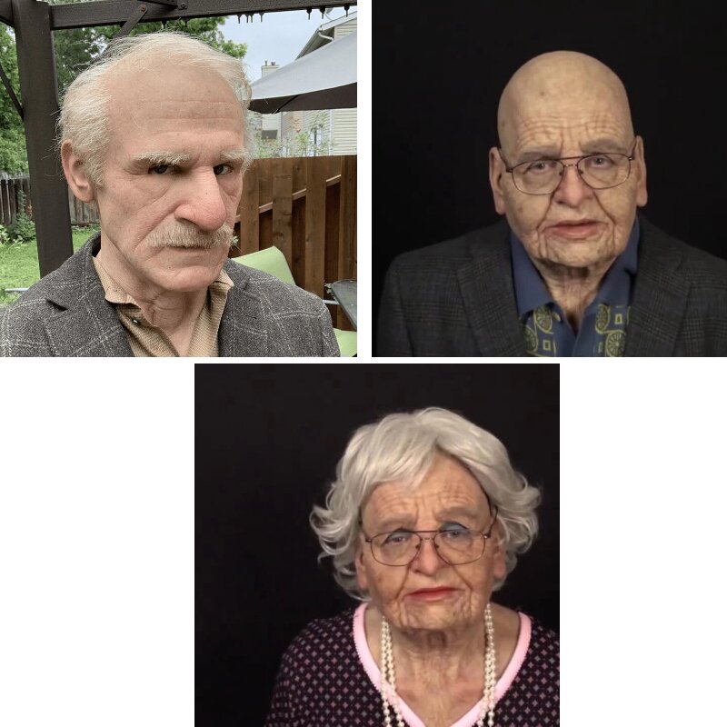 Realistic Old Man Latex Halloween Mask for Adults, Head Circumference <62 cm, view 8