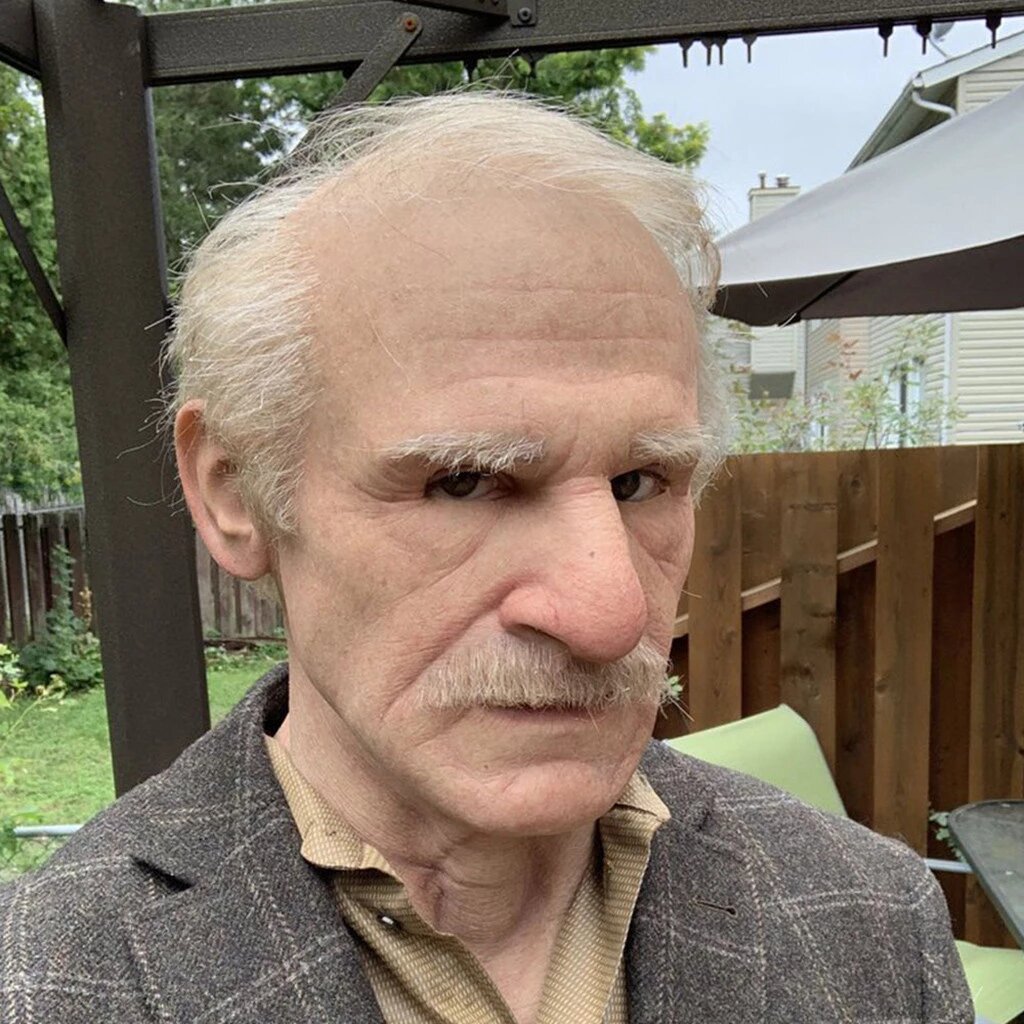 Realistic Old Man Latex Halloween Mask for Adults, Head Circumference <62 cm