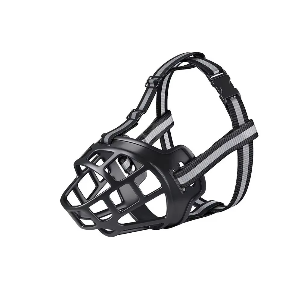 Reflective Dog Muzzle with Breathable Plastic and Adjustable Strap, view 5