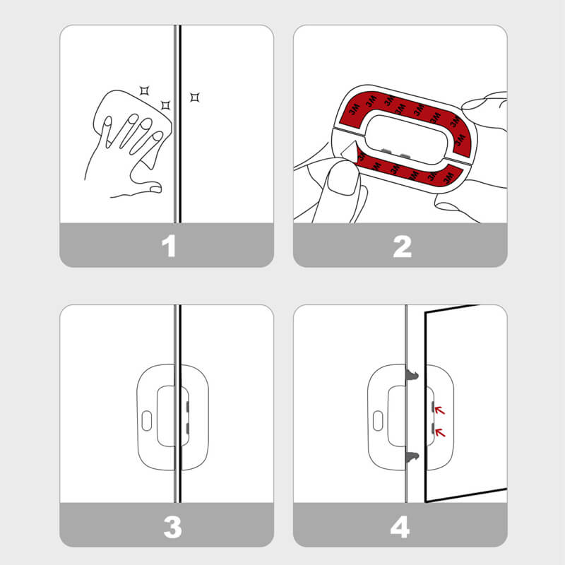 Refrigerator Door Safety Lock, ABS, 11.2 x 6.6 x 2.3 cm, 48.3 g, view 6