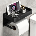Wall-Mounted Metal Toilet Paper Holder with Adhesive or Screw Installation