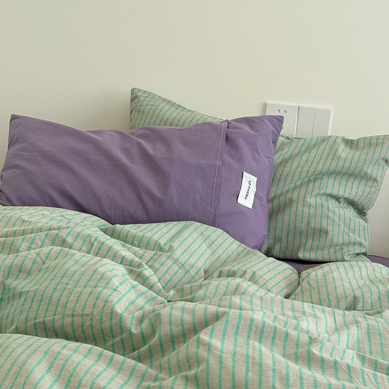 Relsendo Bedding Set - 100% Cotton - Green