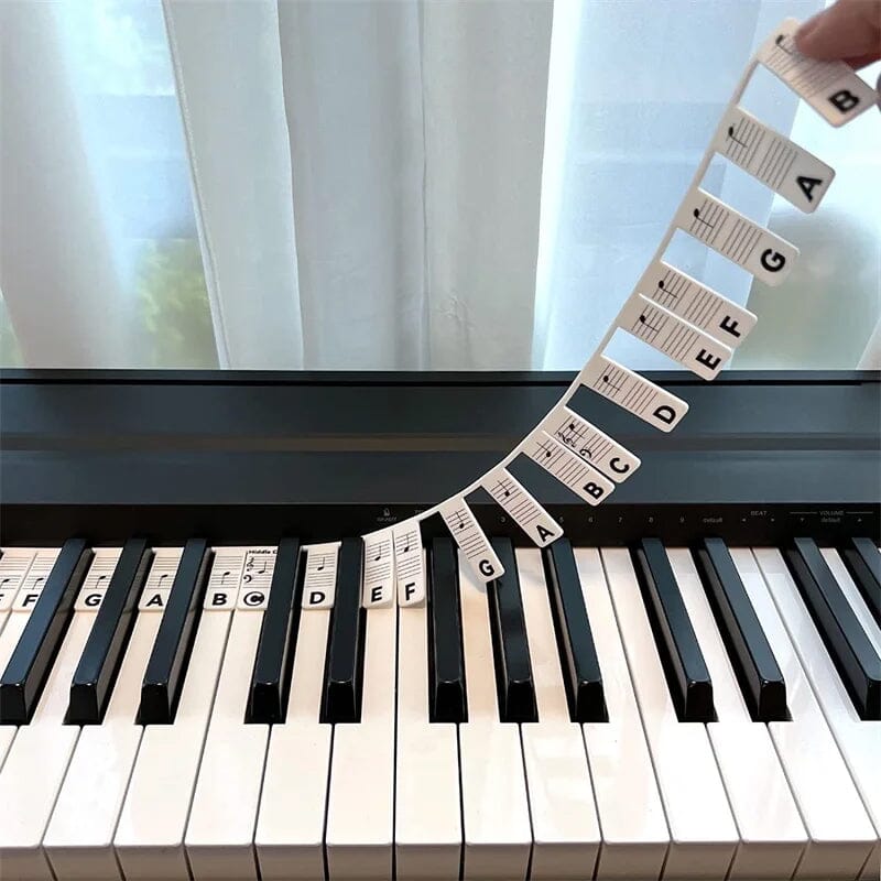 Removable Silicone Piano Keyboard Note Labels for 88-Key Instruments