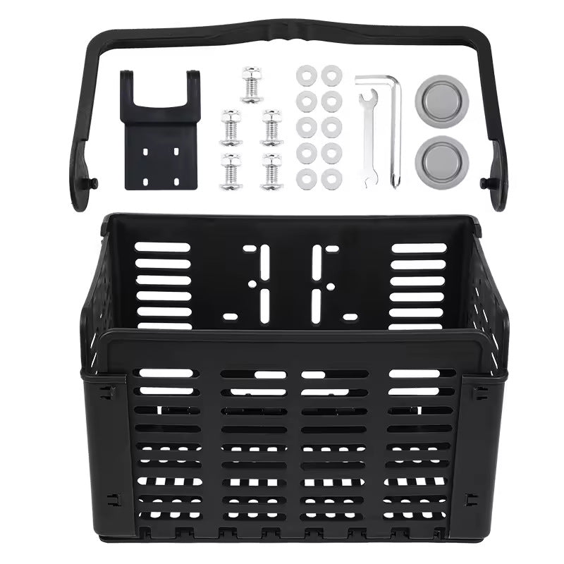 Removable Vented ABS Front Bicycle Cargo Basket with Handlebar Mount, view 2