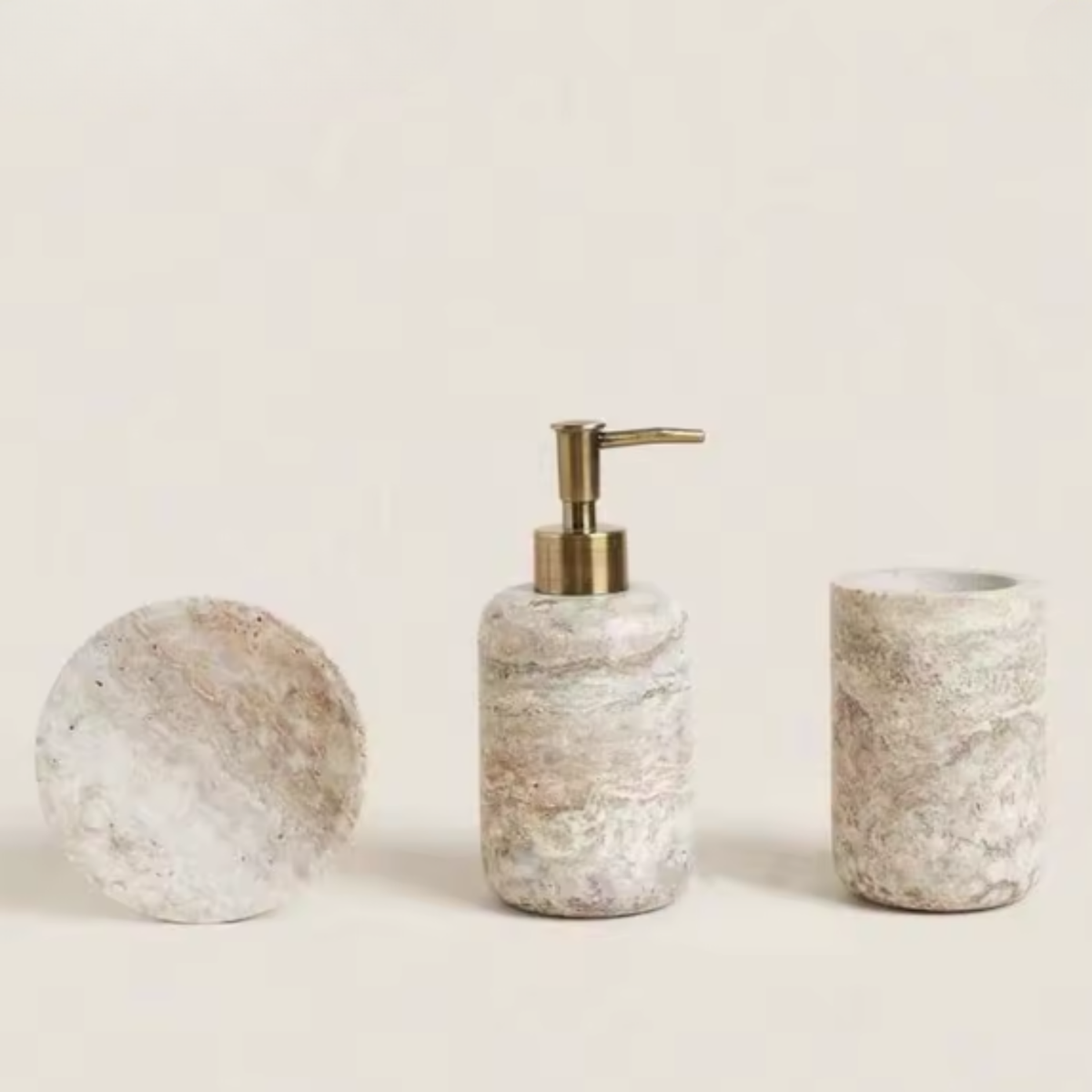 Renfosa Marble Bathroom Accessories Set
