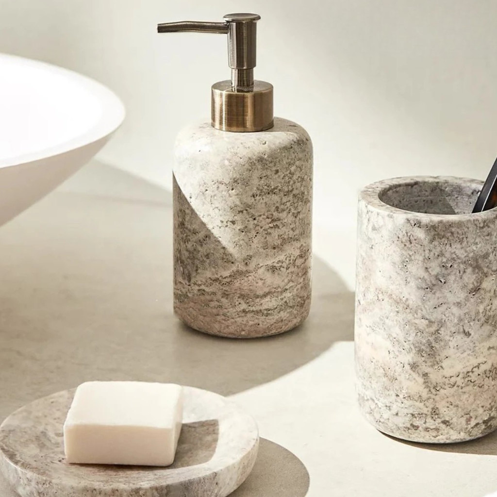Renfosa Marble Bathroom Accessories Set