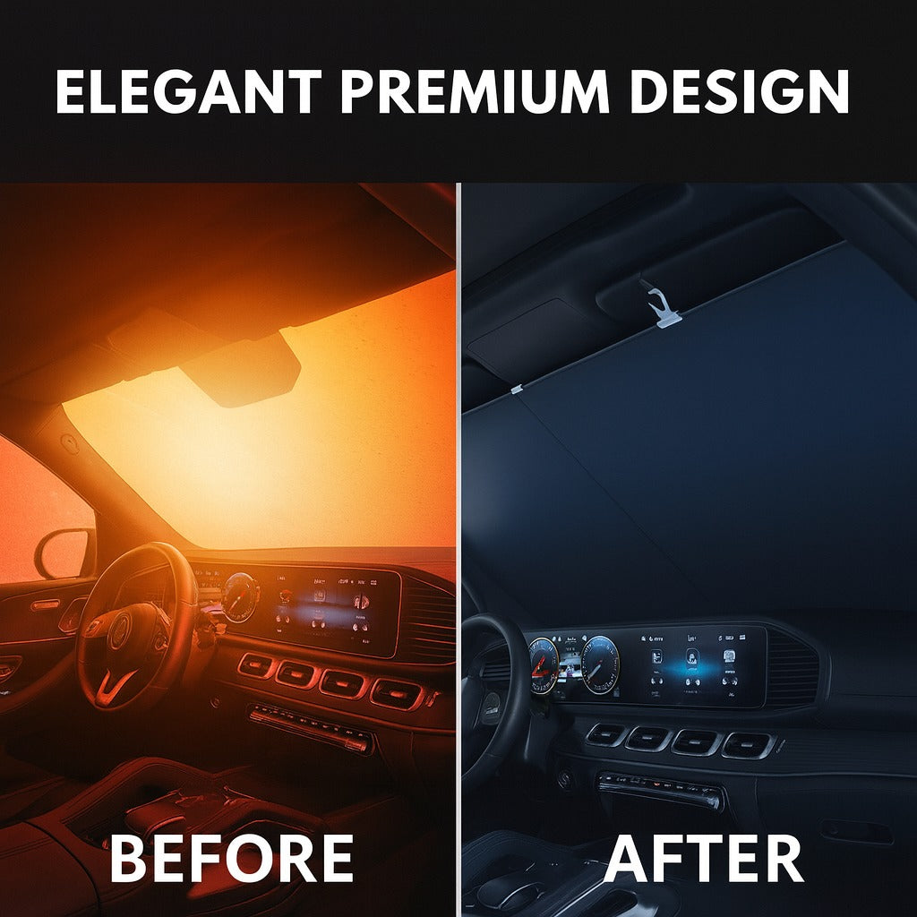 Retractable Car Windshield Sunshade, Silver Titanium Coating, Aluminum Alloy, view 5