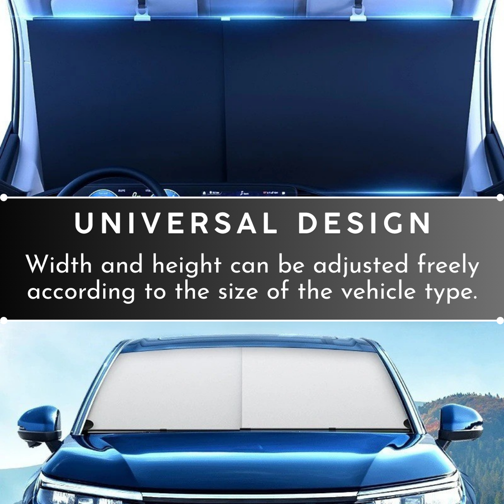 Retractable Car Windshield Sunshade, Silver Titanium Coating, Aluminum Alloy, view 7