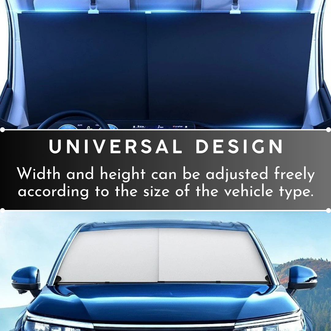 Retractable Car Windshield Sunshade, Silver Titanium Coating, Aluminum Alloy, view 7