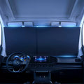 Retractable Car Windshield Sunshade, Silver Titanium Coating, Aluminum Alloy