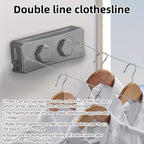 Retractable Double-Line Stainless Steel Clothesline, 5.1 m, view 5
