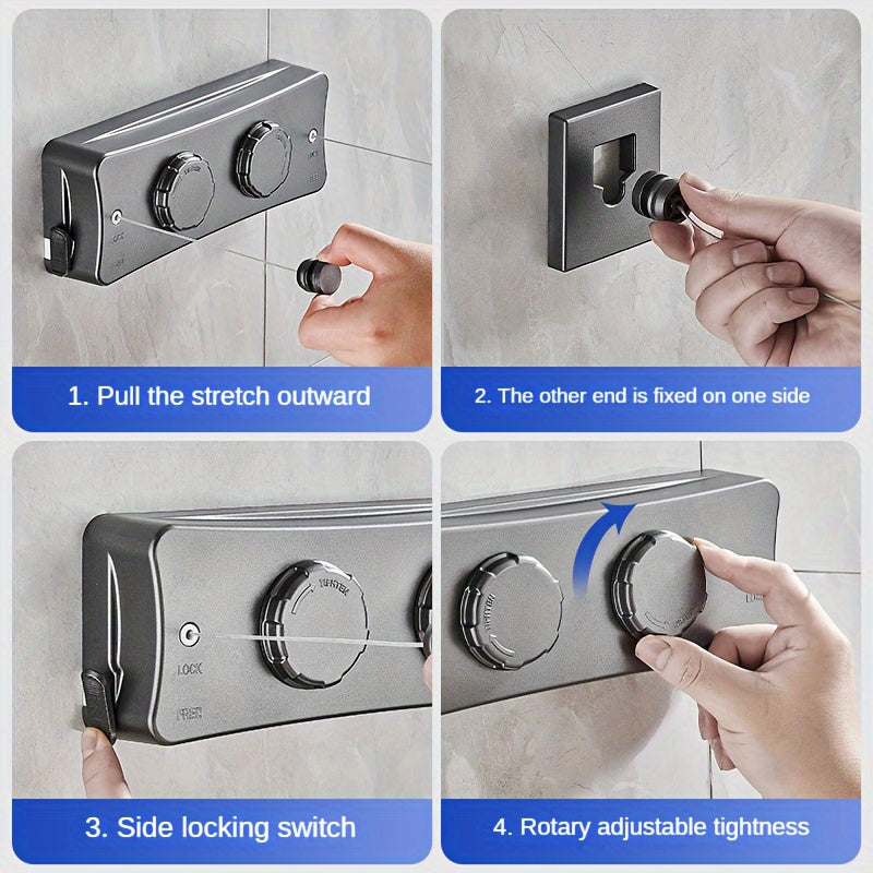 Retractable Double-Line Stainless Steel Clothesline, 5.1 m, view 7