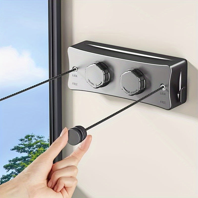 Retractable Double-Line Stainless Steel Clothesline, 5.1 m