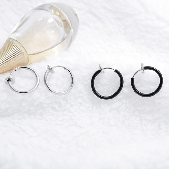 Retractable Stainless Steel Earrings, 11–20 mm, Non-Pierced, view 2
