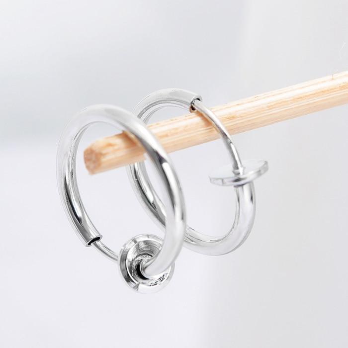 Retractable Stainless Steel Earrings, 11–20 mm, Non-Pierced, view 6