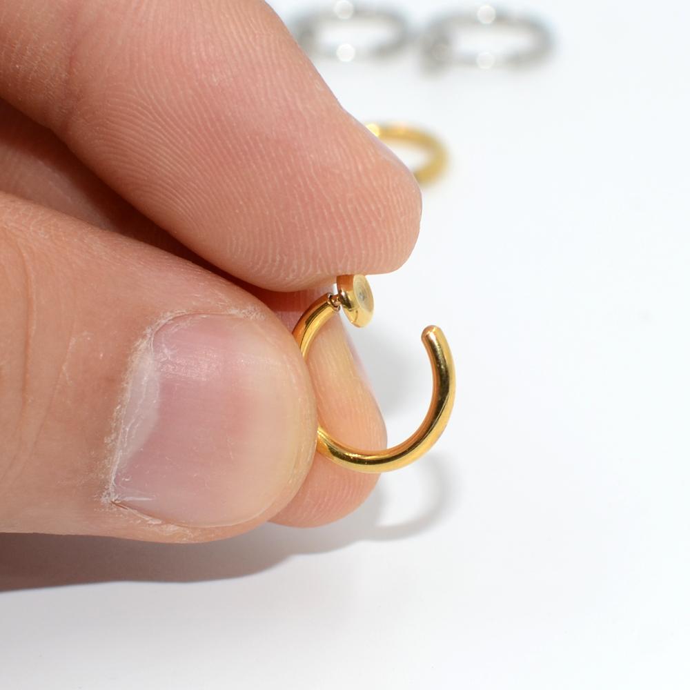Retractable Stainless Steel Earrings, 11–20 mm, Non-Pierced