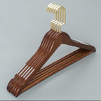 Retro Color Solid Wood Clothes Hangers, Flat Hook, 5-Piece Set, view 2
