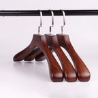 Retro Color Solid Wood Clothes Hangers, Flat Hook, 5-Piece Set, view 4