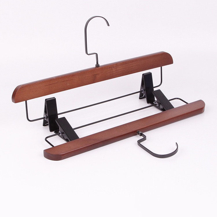Retro Color Solid Wood Clothes Hangers, Flat Hook, 5-Piece Set, view 5