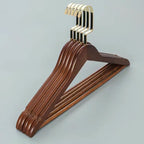 Retro Color Solid Wood Clothes Hangers, Flat Hook, 5-Piece Set, view 6