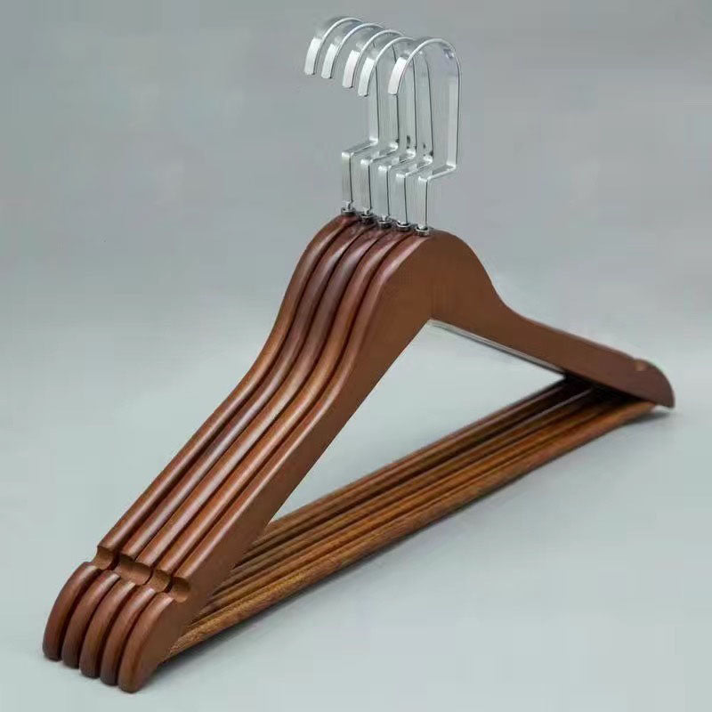 Retro Color Solid Wood Clothes Hangers, Flat Hook, 5-Piece Set, view 7