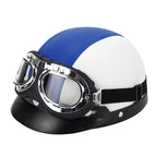 Retro Open-Face Motorcycle Helmet with Detachable Aviator Goggles, view 14