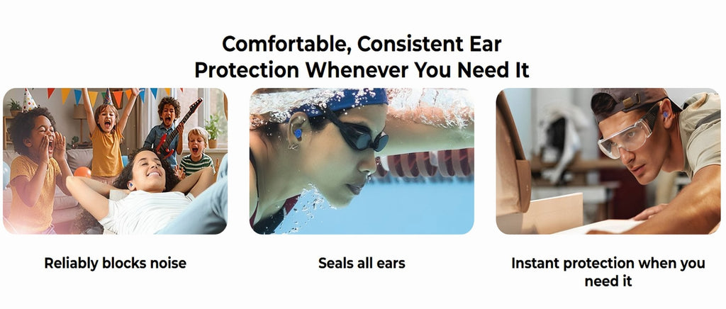 Reusable Inflatable Silicone Earplugs for Swimming and Sleep, 35dB, view 5