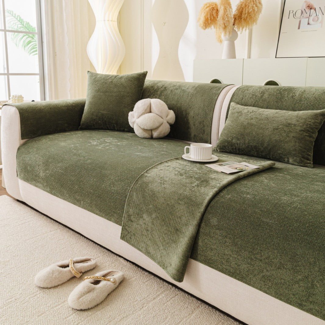 Reversible Stretch Sofa Slipcover with Plush Microfleece and Non-Slip Backing, view 10