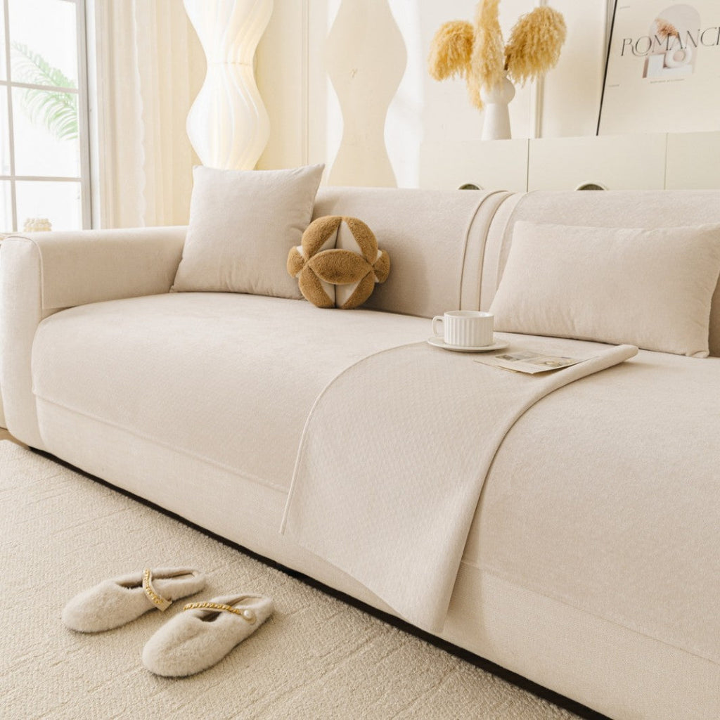 Reversible Stretch Sofa Slipcover with Plush Microfleece and Non-Slip Backing, view 8
