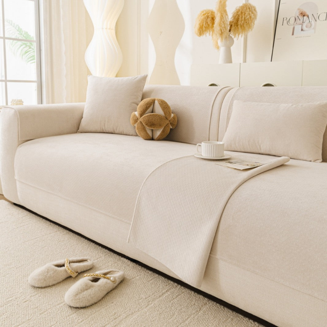 Reversible Stretch Sofa Slipcover with Plush Microfleece and Non-Slip Backing, view 8