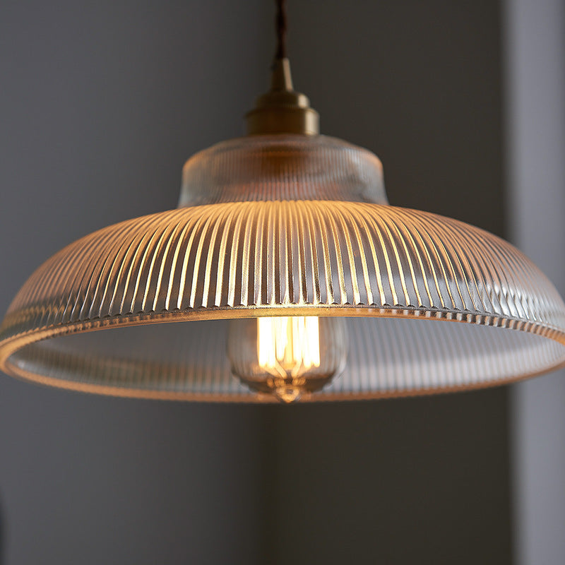 Rillenglas Industrial Pendant Light with Brass Socket | Thrascher