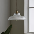 Rillenglas Industrial Pendant Light with Brass Socket | Thrascher