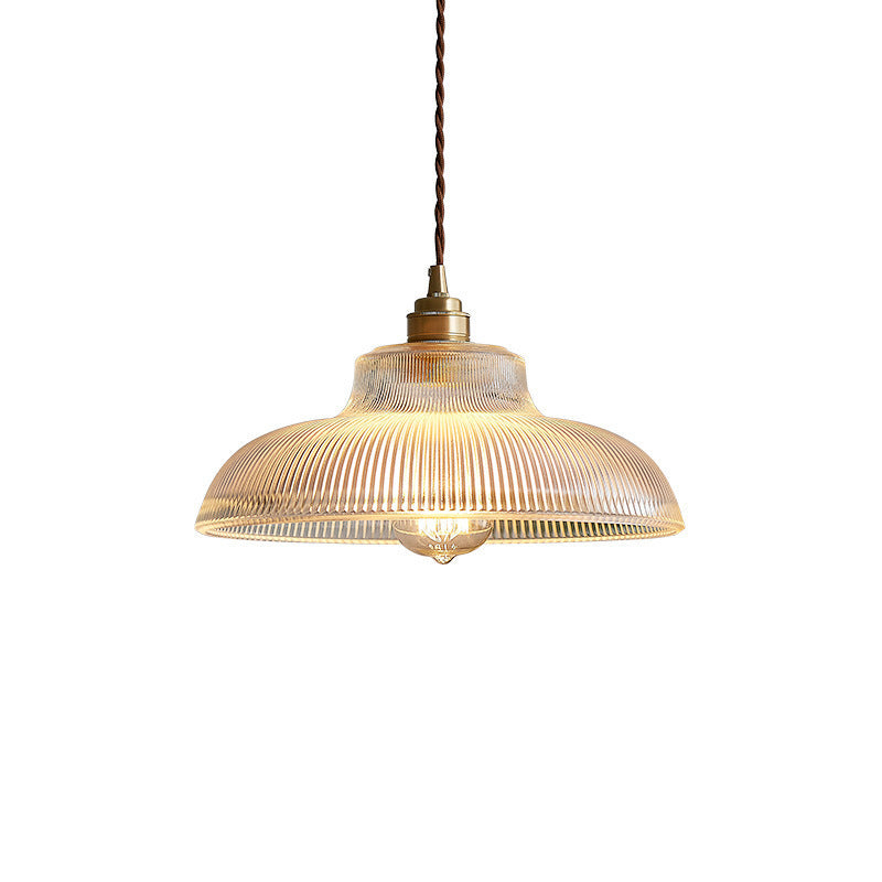 Rillenglas Industrial Pendant Light with Brass Socket | Thrascher