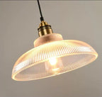 Rillenglas Industrial Pendant Light with Brass Socket | Thrascher
