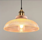 Rillenglas Industrial Pendant Light with Brass Socket | Thrascher