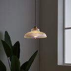 Rillenglas Industrial Pendant Light with Brass Socket | Thrascher