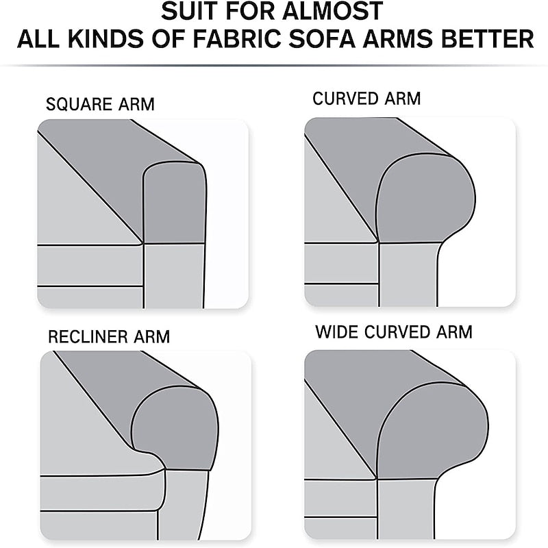 Stretch Spandex Armrest Covers for Chairs and Armchairs, Set of 2
