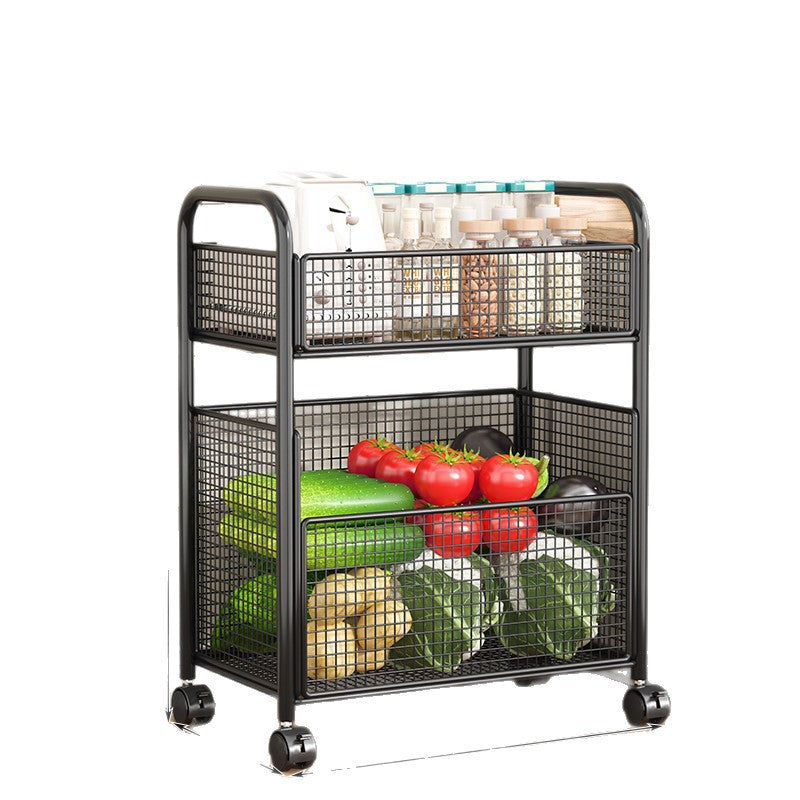 Rolling Kitchen Storage Cart with Mesh Basket | Thrascher