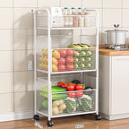 Rolling Kitchen Storage Organizer with Adjustable Mesh Basket | Thrascher