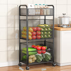 Rolling Kitchen Storage Organizer with Adjustable Mesh Basket | Thrascher