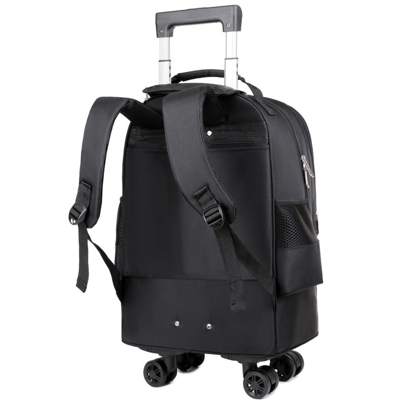Rolling Travel Backpack with Retractable Handle and Wheels, view 3