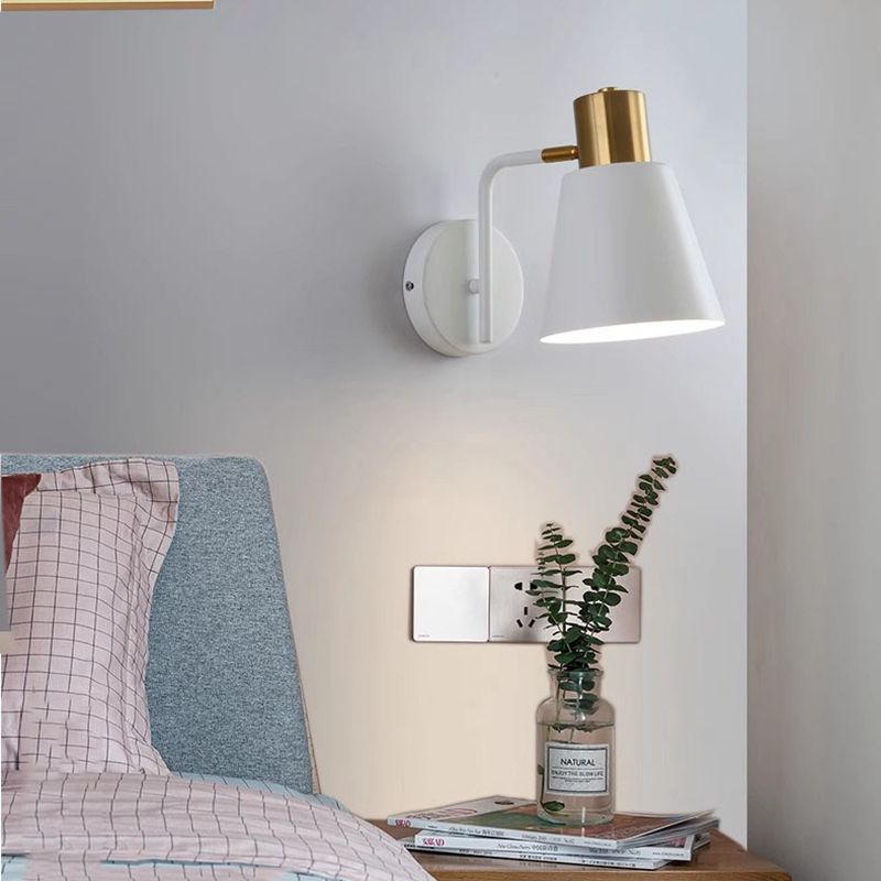Rotatable Cone Wall Light with Brass Socket and Round Back Plate | Thrascher